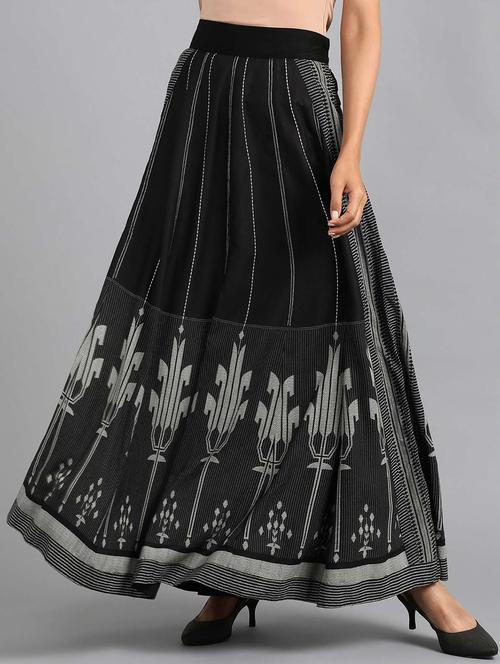 flared skirt with printed detail - 18511460 - Very Small Image - 1
