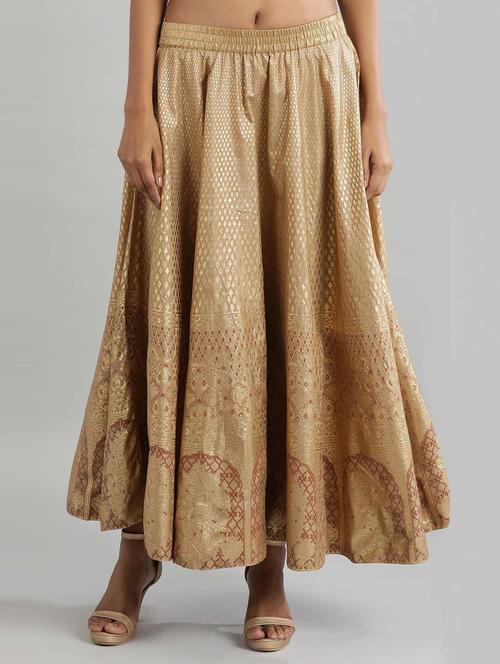 flared skirt with printed detail - 18511525 - Very Small Image - 1