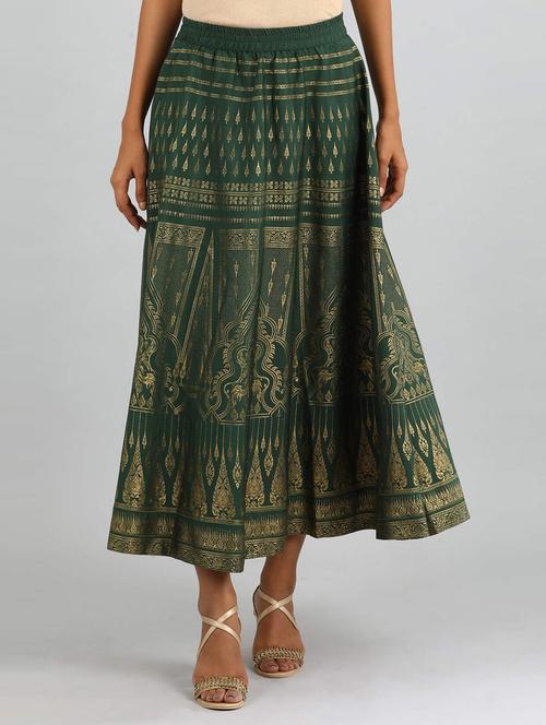flared skirt with printed detail - 18511526 - Very Small Image - 1