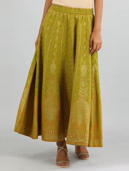 flared skirt with printed detail - 18511527 - Very Small Image - 1