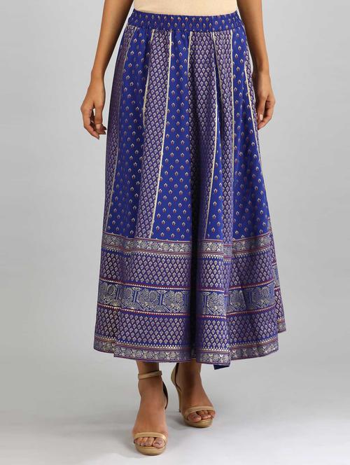 flared skirt with printed detail - 18511533 - Very Small Image - 1