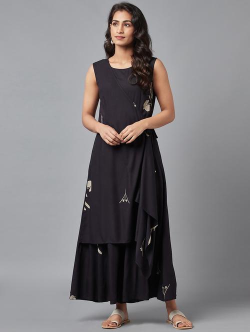 printed full leg ethnic fusion jumpsuit - 18512075 - Very Small Image - 1