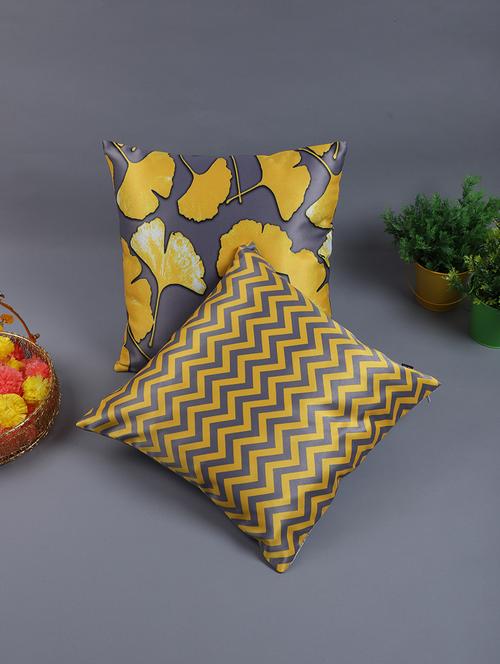 mnd villa heavy satin sofa cushion cover , 16x16 inch,2 piece - 18512340 - Very Small Image - 1