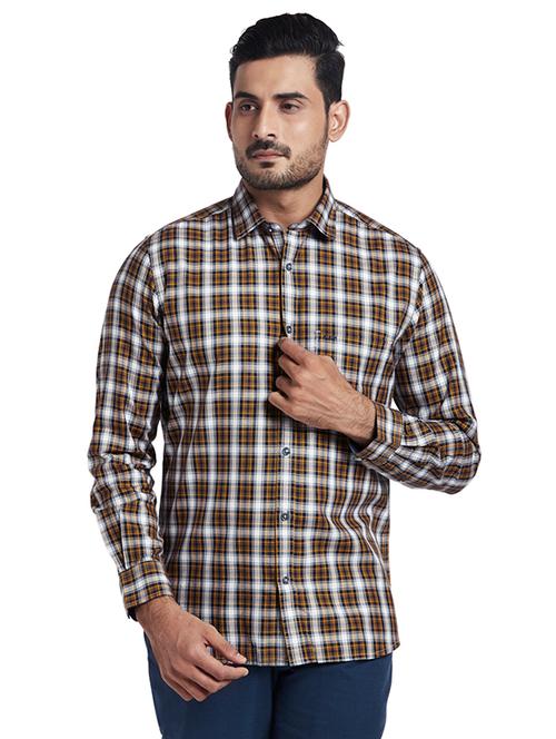 yellow checkered casual shirt - 18512481 - Very Small Image - 1