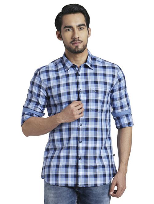 blue checkered casual shirt - 18512513 - Very Small Image - 1