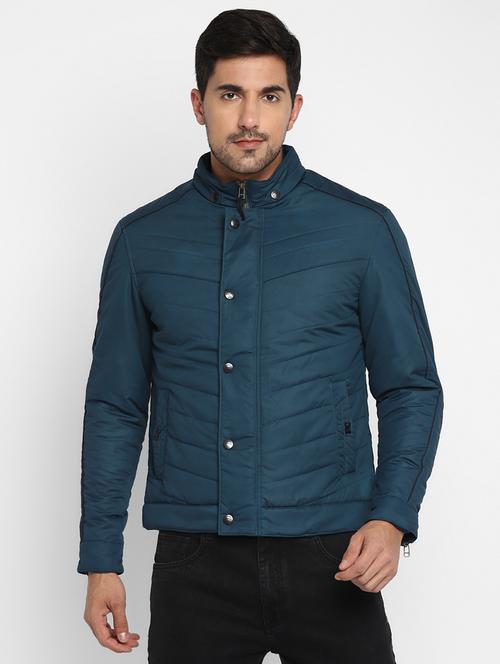 teal solid quilted jacket - 18512646 - Very Small Image - 1