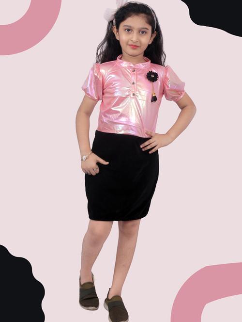 girls mandarin collar puff sleeve frock - 18512754 - Very Small Image - 1