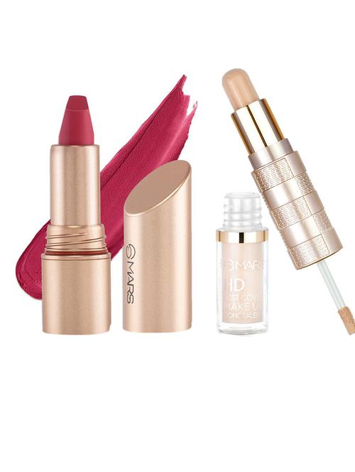 mars matinee cheery lipstick and hd liquid concealer and contour stick shade-04 (cheery cherry, 13 g) - 18512829 - Very Small Image - 1