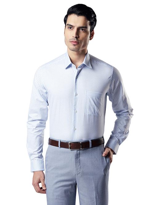 blue checkered formal shirt - 18513481 - Very Small Image - 1