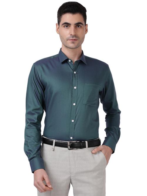 teal solid formal shirt - 18513494 - Very Small Image - 1