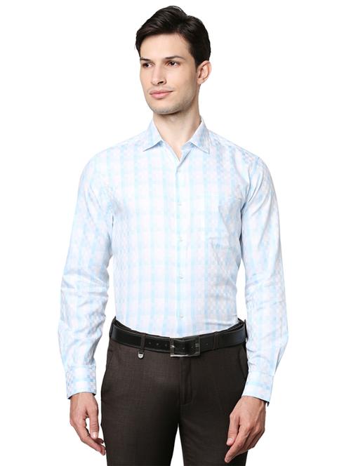 light blue checkered formal shirt - 18513523 - Very Small Image - 1