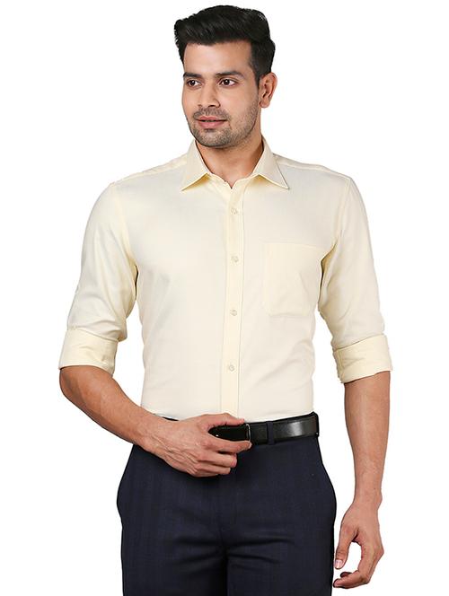 yellow solid formal shirt - 18513560 - Very Small Image - 1