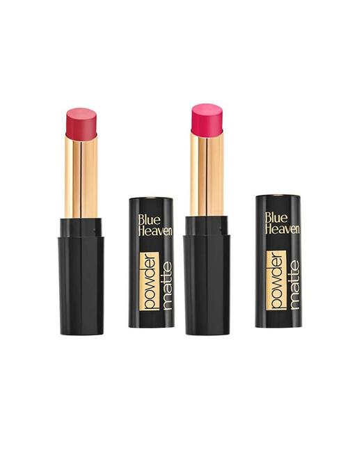 pack of 2 blue heaven powder matte lipsticks (chest nut & mystic oak) - 18513608 - Very Small Image - 1