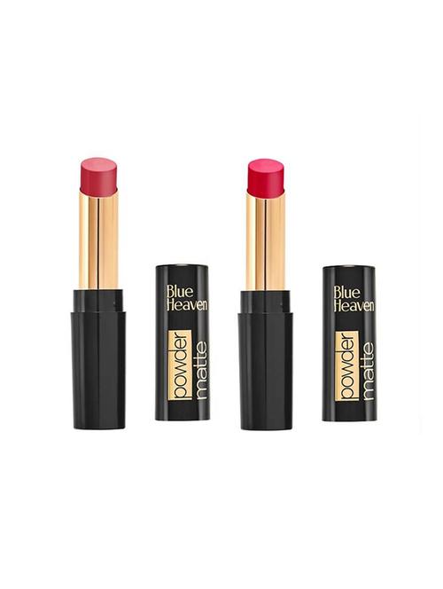 pack of 2 blue heaven powder matte lipsticks (chest nut & ruby glow) - 18513613 - Very Small Image - 1