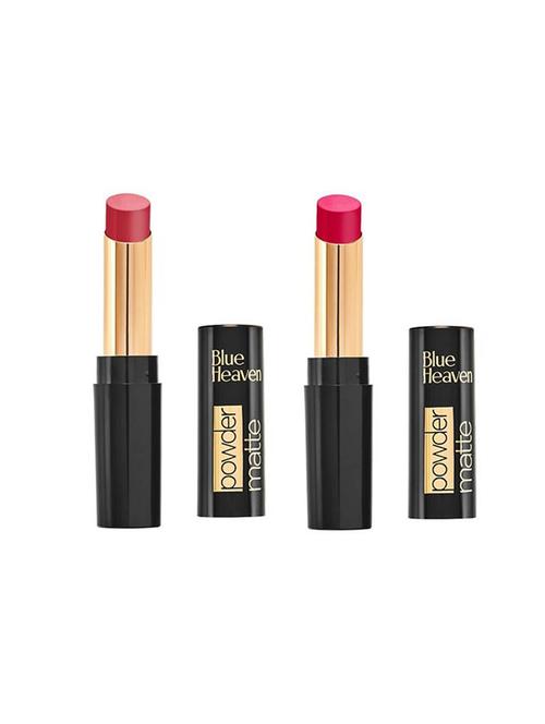 pack of 2 blue heaven powder matte lipsticks (chest nut & spicy red) - 18513616 - Very Small Image - 1