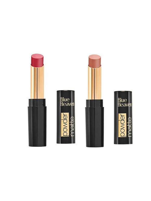 pack of 2 blue heaven powder matte lipsticks (chest nut & toffee brown) - 18513617 - Very Small Image - 1