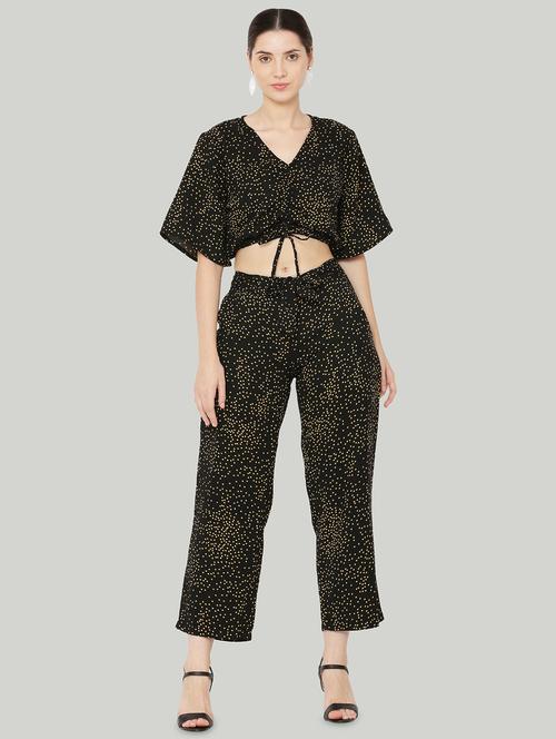 v-neck polka dots top and trouser set - 18513871 - Very Small Image - 1