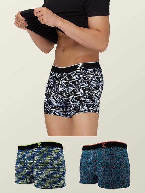 set of 3 low rise printed trunks - 18513950 - Very Small Image - 1