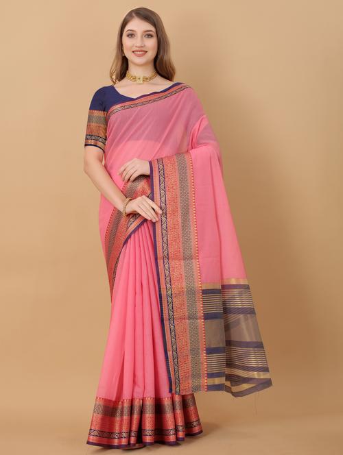 jacquard work kanjivaram saree with blouse - 18514149 - Very Small Image - 1