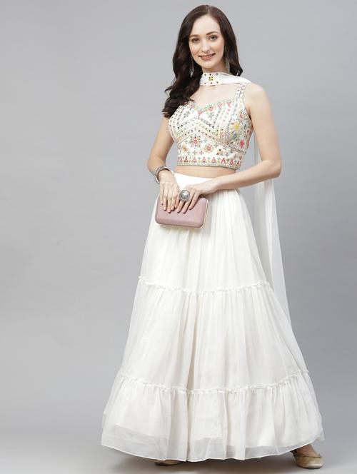 embroidered semi-stitched lehenga choli with dupatta - 18514488 - Very Small Image - 1