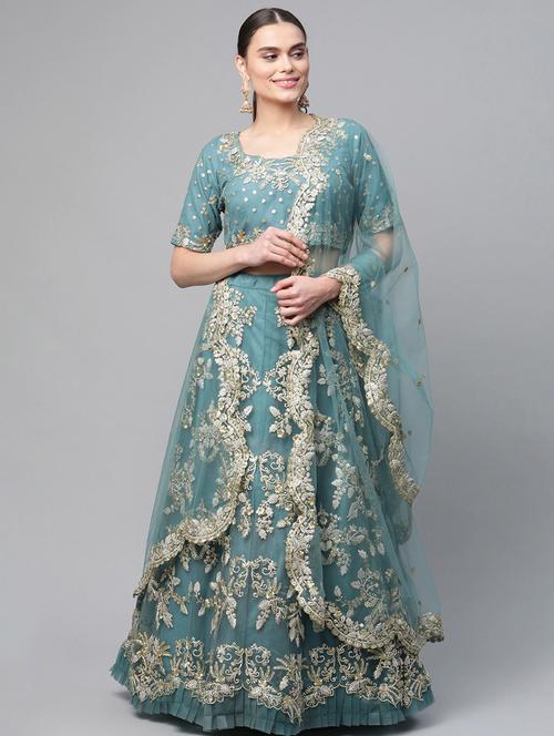 embroidered semi-stitched lehenga choli with dupptta - 18514512 - Very Small Image - 1