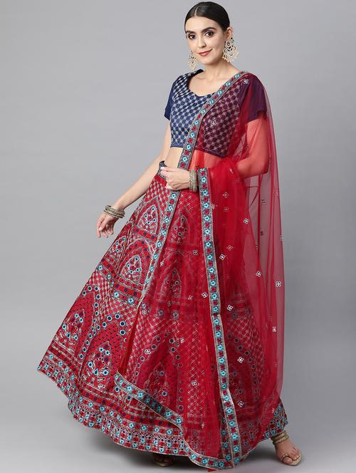 embroidered lehenga and choli with dupatta - 18514528 - Very Small Image - 1