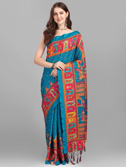 kaantha work paithani saree with blouse - 18514780 - Very Small Image - 1