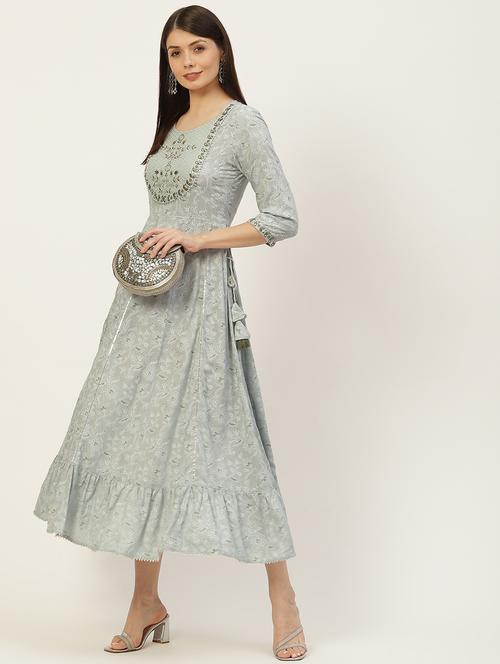 floral print anarkali ethnic dress - 18515106 - Very Small Image - 1