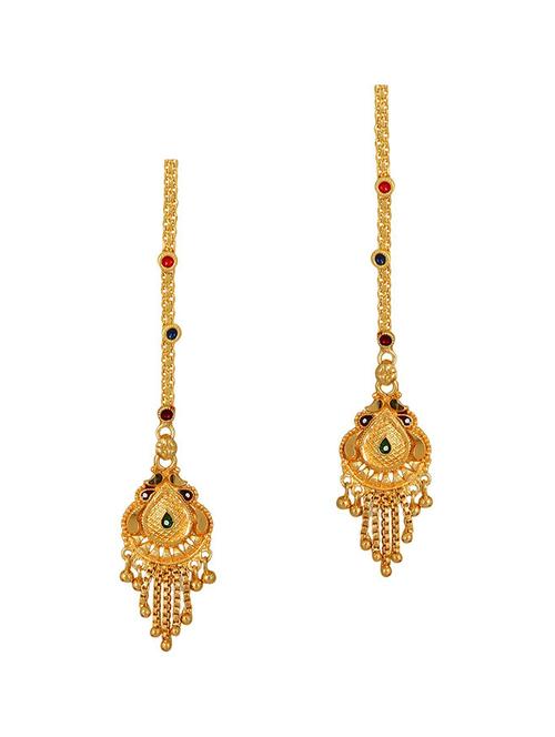 gold metal drop earring - 18516557 - Very Small Image - 1