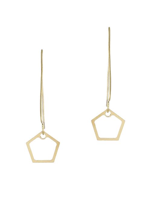gold metal drop earring - 18516558 - Very Small Image - 1