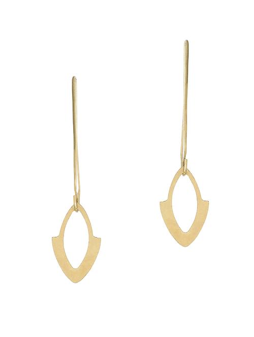 gold metal drop earring - 18516560 - Very Small Image - 1