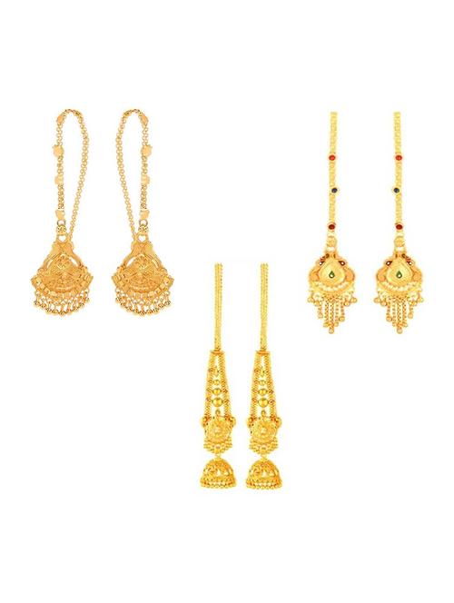 pack of 3 gold plated drop earring - 18516570 - Very Small Image - 1