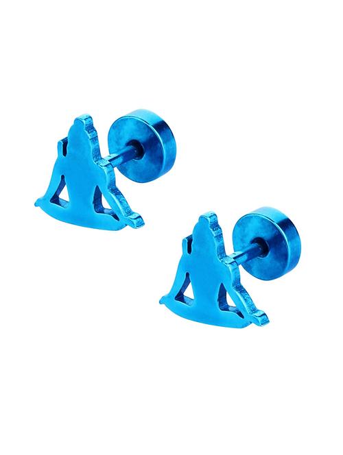 blue metal studs earring - 18516599 - Very Small Image - 1