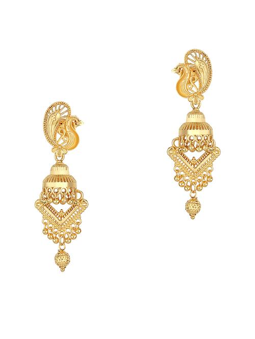 gold metal drop earring - 18516634 - Very Small Image - 1