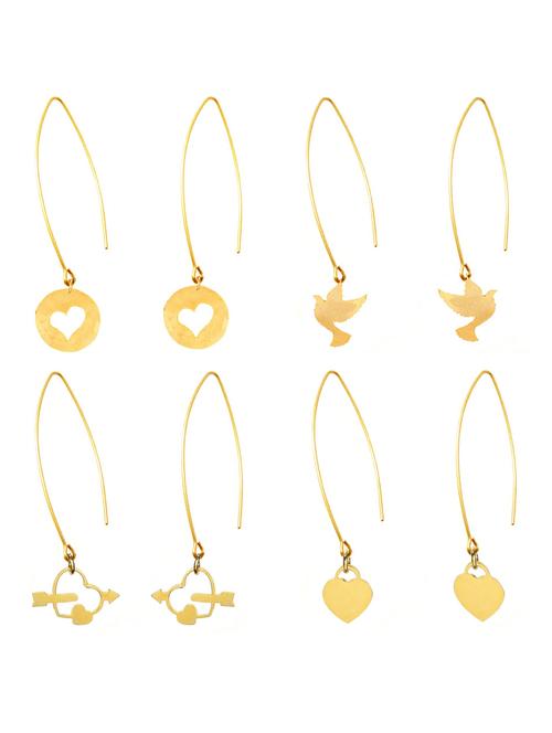 pack of 4 gold plated drop earring - 18516642 - Very Small Image - 1