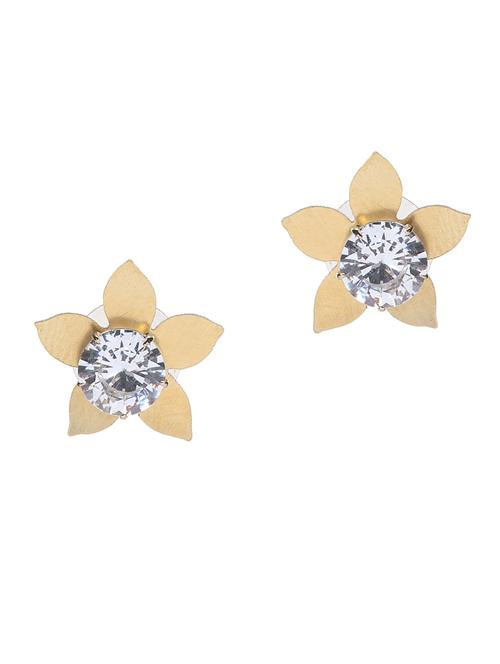 gold metal stud earring - 18516661 - Very Small Image - 1