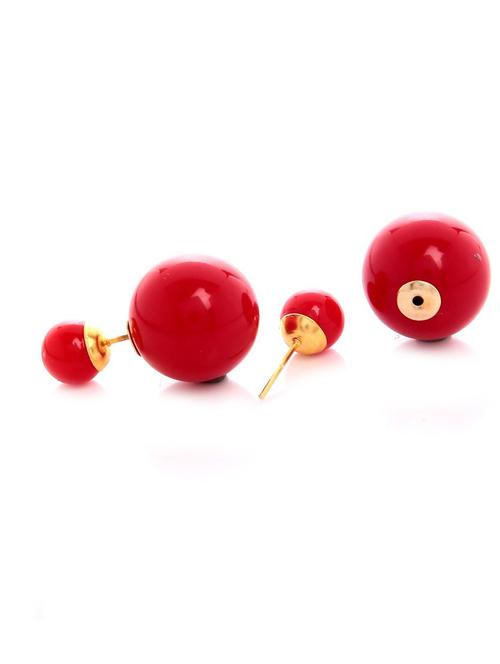 red metal studs earring - 18516752 - Very Small Image - 1