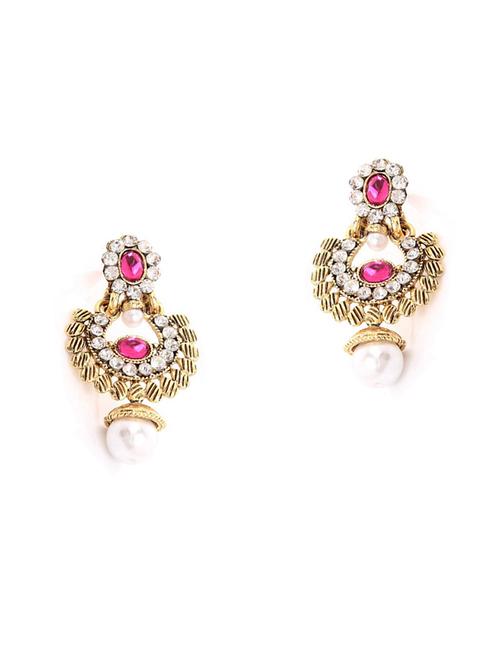 multi colored stoned drop earring - 18516841 - Very Small Image - 1