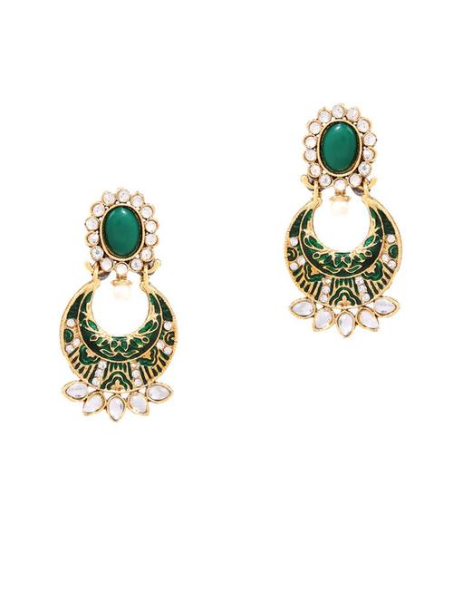 green metal drop earring - 18516881 - Very Small Image - 1
