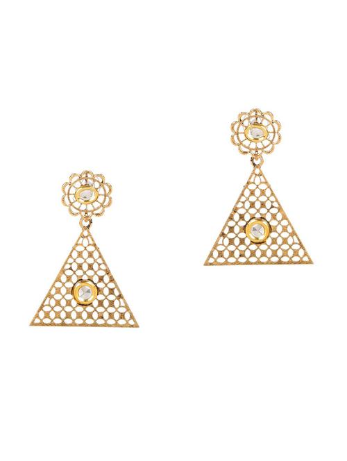 gold metal drop earring - 18516937 - Very Small Image - 1