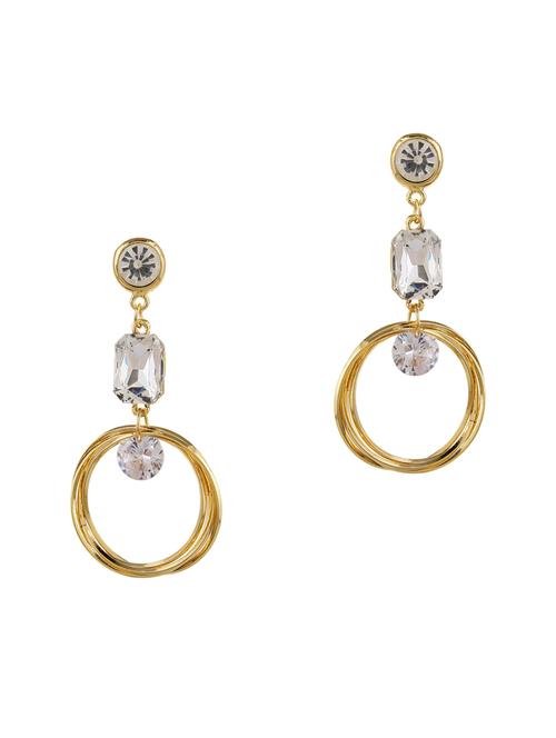 gold metal drop earring - 18516949 - Very Small Image - 1