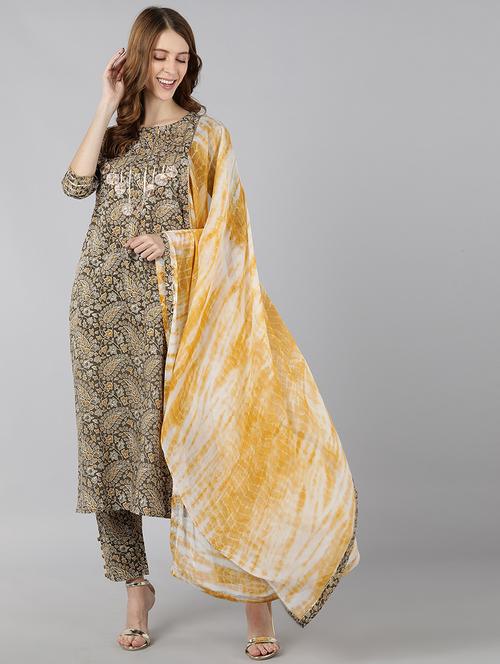 floral kurta pant with dupatta - 18517664 - Very Small Image - 1