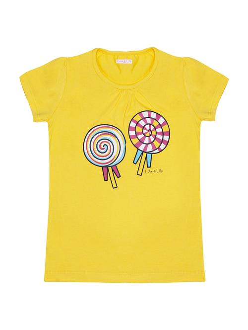 girls round neck graphic print regular tee - 18517810 - Very Small Image - 1