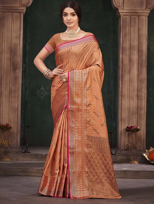 self design zari work woven saree - 18518366 - Very Small Image - 1