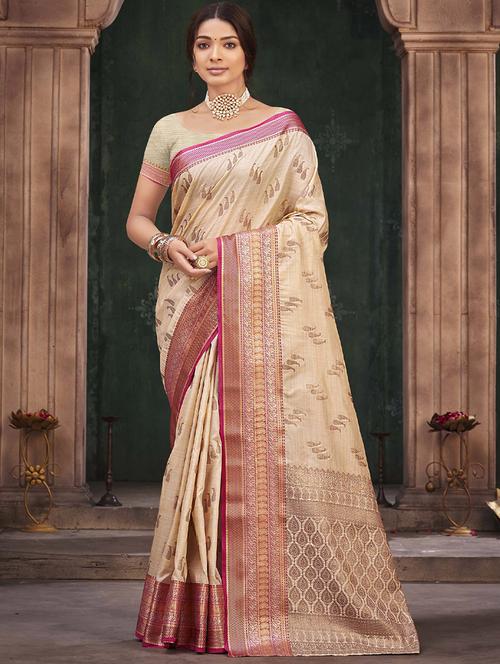 self design zari work woven saree - 18518367 - Very Small Image - 1