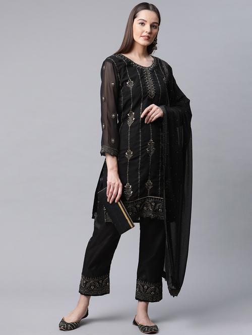 embroidered unstitched suit set - 18518567 - Very Small Image - 1