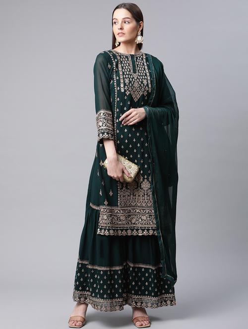 embroidered unstitched suit set - 18518568 - Very Small Image - 1