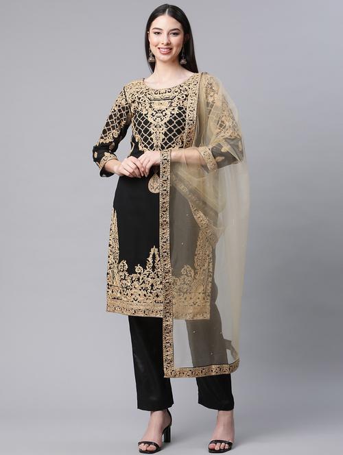 embroidered unstitched suit set - 18518573 - Very Small Image - 1