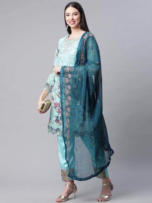 embroidered unstitched suit set - 18518581 - Very Small Image - 1