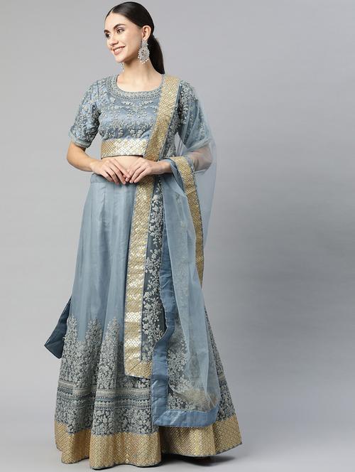 lehenga choli and dupatta with embroidery work - 18518620 - Very Small Image - 1